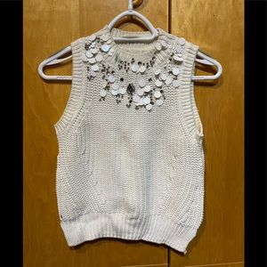 Sweater vest with embellishments